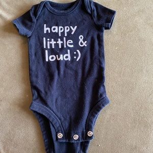 3M black onesie with white print